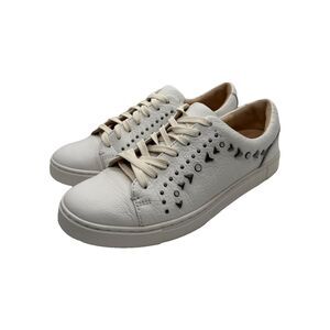 Frye Ivy Deco Women's Studded  Low Lace Leather Sneakers Shoes 8.5 White